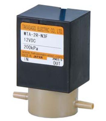 2-Wege Magnetventil mit Trennmembran, Nennweite 2,0mm, Schlauchtüllen &Oslash;3,0mm, PPS/FPM, stromlos geschlossen, 24VDC