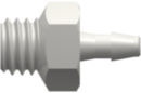 Threaded UNF Fitting 10-32 UNF Thread to Barb, 1/16 (1.6 mm) ID Tubing, White Nylon