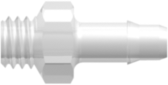 Threaded UNF Fitting 10-32 UNF Thread to Barb, 1/8 (3.2 mm) ID Tubing, Animal-Free Natural Polypropylene