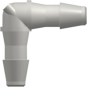 Tube to Tube Fitting Elbow Tube Fitting with Barbs, 1/16 (1.6 mm) ID Tubing, White Nylon