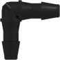 Tube to Tube Fitting Elbow Tube Fitting with Barbs, 1/16 (1.6 mm) ID Tubing, Black Nylon