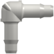 Tube to Tube Fitting Elbow Tube Fitting with Barbs, 1/16 (1.6 mm) ID Tubing, White Nylon