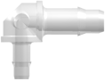 Tube to Tube Fitting Elbow Reduction Tube Fitting with Barbs, 3/32 (2.4 mm) and 1/16 (1.6 mm) ID Tubing, Animal-Free Natural Polypropylene