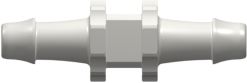 Tube to Tube Fitting Straight Through Tube Fitting with 500 Series Barbs, 1/8 (3.2 mm) ID Tubing, White Nylon