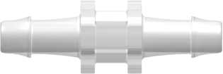 Tube to Tube Fitting Straight Through Tube Fitting with 500 Series Barbs, 5/32 (4.0 mm) ID Tubing, Animal-free Natural Polypropylene