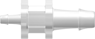 Tube to Tube Fitting Straight Through Reduction Tube Fitting with 500 Series Barbs, 3/16 (4.8 mm) and 3/32 (2.4 mm) ID Tubing, Animal-Free Natural Polypropylene