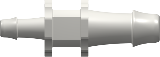 Tube to Tube Fitting Straight Through Reduction Tube Fitting with 500 Series Barbs, 5/16 (8.0 mm) and 3/16 (4.8 mm) ID Tubing, White Nylon