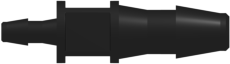 Tube to Tube Fitting Straight Through Reduction Tube Fitting with Barbs, 1/8 (3.2 mm) and 1/16 (1.6 mm) ID Tubing, Black Nylon