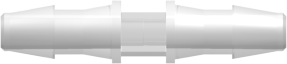 Tube to Tube Fitting Straight Through Tube Fitting with Barbs, 1/8 (3.2 mm) ID Tubing, Animal-Free Natural Polypropylene