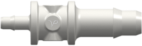 Tube to Tube Fitting Straight Through Reduction Tube Fitting with Barbs, 1/8 (3.2 mm) and 1/16 (1.6 mm) ID Tubing, White Ny