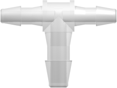 Tube to Tube Fitting Tee Reduction Tube Fitting with Barbs, 3/32 (2.4 mm) and 1/8 (3.2 mm) ID Tubing, Animal-Free Natural Polypropylene