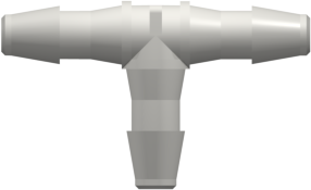 Tube to Tube Fitting Tee Tube Fitting with Barbs, 1/8 (3.2 mm) ID Tubing, White Nylon