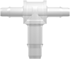 Tube to Tube Fitting Tee Reduction Tube Fitting with Barbs, 1/16 (1.6 mm) and 3/32 (2.4 mm) ID Tubing, Animal-Free Natural Polypropylene