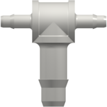 Tube to Tube Fitting Tee Reduction Tube Fitting with Barbs, 1/16 (1.6 mm) and 1/8 (3.2 mm) ID Tubing, White Nylon