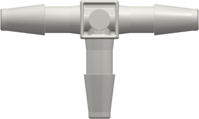 Tube to Tube Fitting Tee Tube Fitting with Classic Series Barbs, 1/4 (6.4 mm) ID Tubing, White Nylon