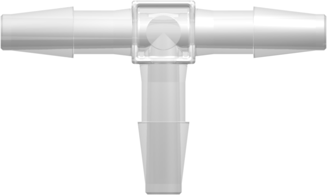 Tube to Tube Fitting Tee Tube Fitting with Classic Series Barbs, 1/4 (6.4 mm) ID Tubing, Animal-Free Natural Polypropylene