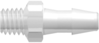 Threaded Fitting 10-32 Special Tapered Thread to Barb, 1/8 (3.2 mm) ID Tubing, Animal-Free Natural Polypropylene