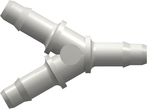 Tube to Tube Fitting Y Tube Fitting with Barbs, 1/4 (6.4 mm) ID Tubing, White Nylon