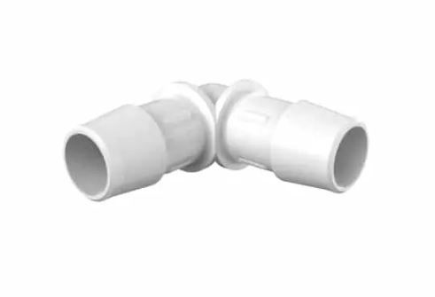 Elbow 5/8 Barb in White Polypropylene
