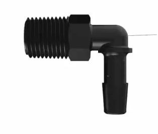 Black Nylon Elbow 1/4 NPT x 5/16ID