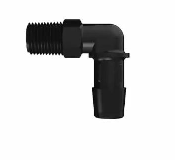 Black Nylon L 1/4 BSPT x 1/2 ID