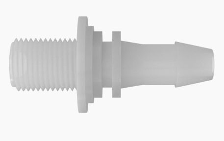 Panel Mount 1/4-28 UNF Thread x 5/32 Barb Polypropylene