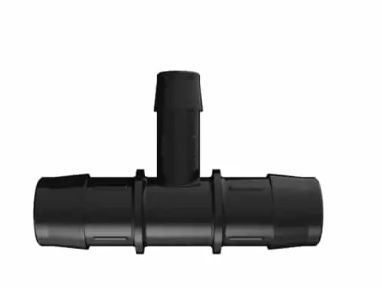 Black Nylon Reduction Barbed Tee 1 x 5/8