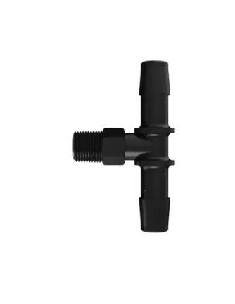 Black Nylon Tee 1/8BSPT x 3/8 Barb