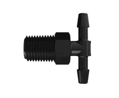 Black Nylon Tee 1/4 British Pipe Thread x 3/16 Barb