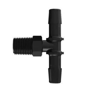 Black Nylon Tee 1/4BSPT x 3/8 Barb