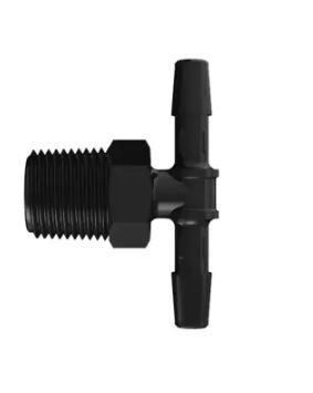 Black Nylon Tee 3/8BSPT x 1/4 Barb
