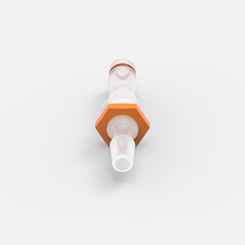 Gehäuse-Schnellkupplung Micro-O (4), männlich, offener Durchgang, 1/4, Natural Kynar (NK7) - Buna-N