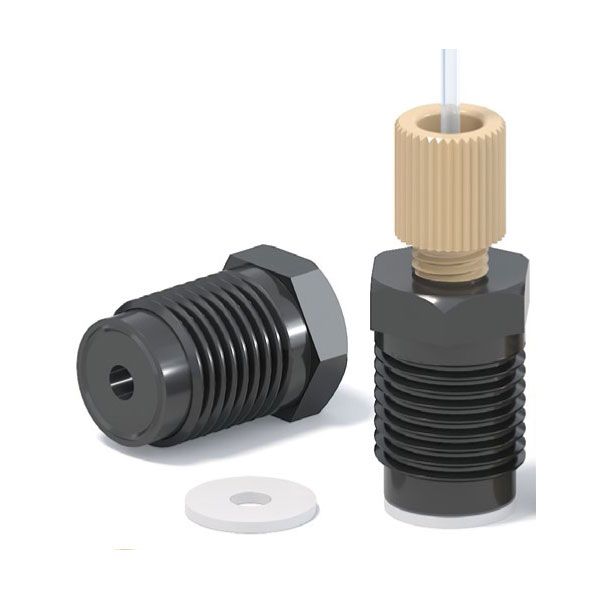 PEEK Reduzier-Adapter 1/2-20UNF auf 1/4-28UNF - 2-teiliges Set