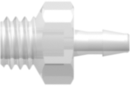 Threaded UNF Fitting 10-32 UNF Thread to Barb, 1/16 (1.6 mm) ID Tubing, Animal-Free Natural Polypropylene
