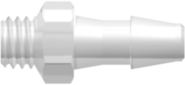 Threaded UNF Fitting 10-32 UNF Thread to Barb, 1/8 (3.2 mm) ID Tubing, Animal-Free Natural Polypropylene
