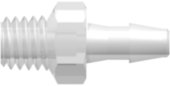 Threaded Fitting 10-32 Special Tapered Thread to Barb, 3/32 (2.4 mm) ID Tubing, Animal-Free Natural Polypropylene