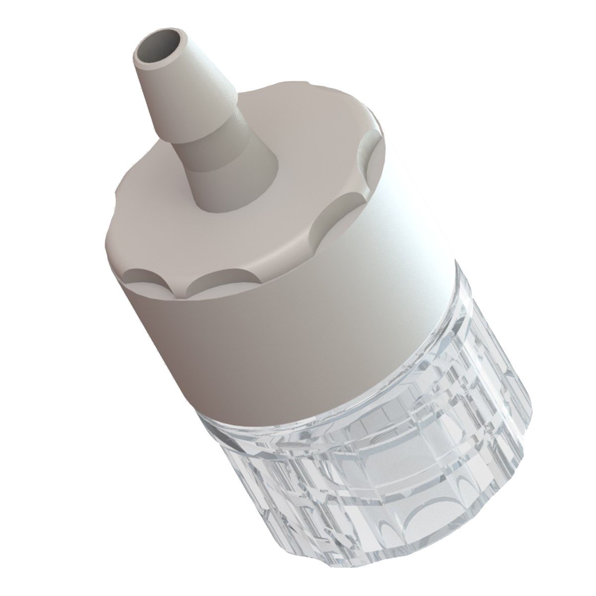 Luer-Filter 1/32 Schlauchanschluss auf männlich Luer-Lock, ABS-Körper, Polystyrol- und Glasfaserfilter, ISO 80369-7