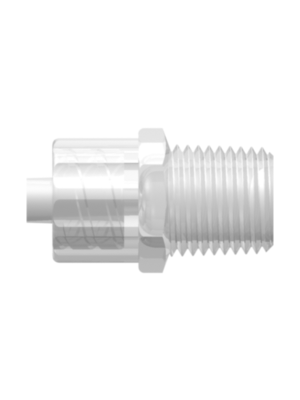 Male Luer Fitting Male Luer Integral Lock Ring to 1/8-27 NPT Thread, Animal-Free Natural Polypropylene