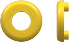 Other Fitting Color Coded Lock Ring (For use with FTLLB or FTLB panel mount fittings), Yellow Nylon