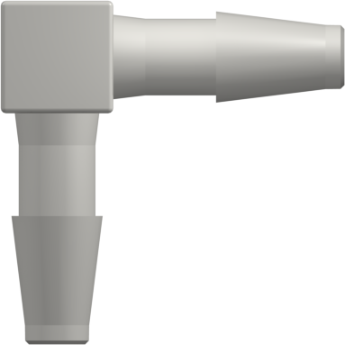 Tube to Tube Fitting Elbow Tube Fitting with Classic Series Barbs, 1/4 (6.4 mm) ID Tubing, White Nylon