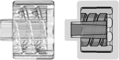 Luer Other Fitting Male Luer Integral Lock Ring Plug, Closed at Grip, Clear Polycarbonate