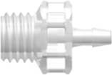 Threaded UNF Fitting 1/4-28 UNF Thread to Barb, 1/16 (1.6 mm) ID Tubing, Animal-Free Natural Polypropylene