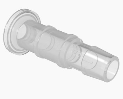 Cleanroom Mini Sanitary Flange x 1/2 Barb Polypropylene