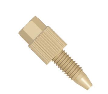 PEEK Fingertight Fitting gerändelter Hex-Kopf einteilig - 10-32 UNF konisch
