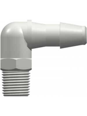 Threaded NPT Fitting 1/8-27 NPT Thread Elbow to Barb, 1/4
