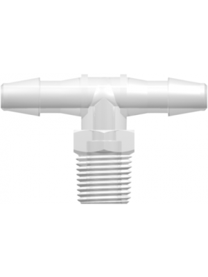 Threaded NPT Fitting 1/8-27 NPT Thread Tee to Barb, 3/16