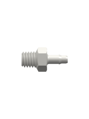 Threaded UNF Fitting 10-32 Special Tapered Thread to Barb, 3/32