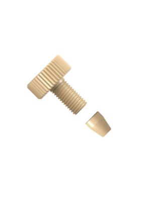 PEEK Fingertight Fitting kurz gerändelter Kopf - zweitilig - 10-32 UNF konisch