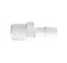 Adapter 3/8 BSPT Thread x 3/8 Barb in White Polypropylene
