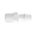Adapter 3/8 BSPT Thread x 1/2 Barb in White Polypropylene